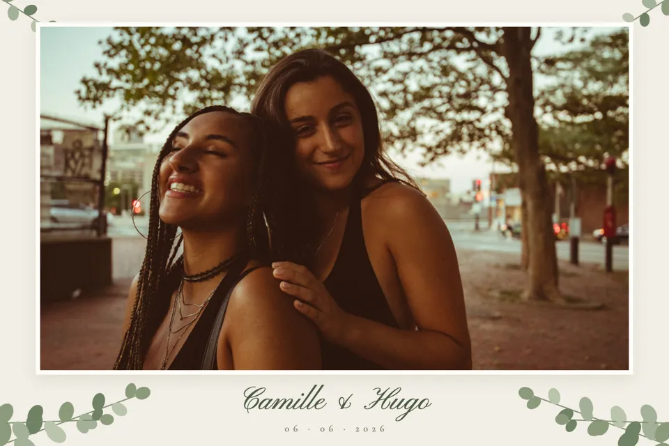 Tirage photobooth cadre Eucalyptus, mariage